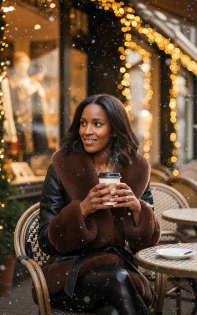 معطف كينزي الفرو الصناعي الشتوي