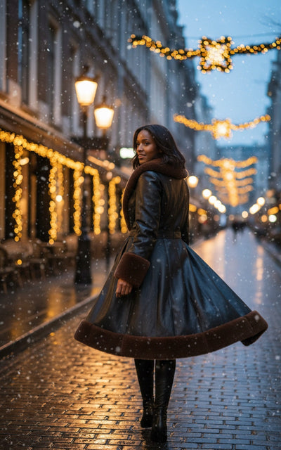 معطف كينزي الفرو الصناعي الشتوي