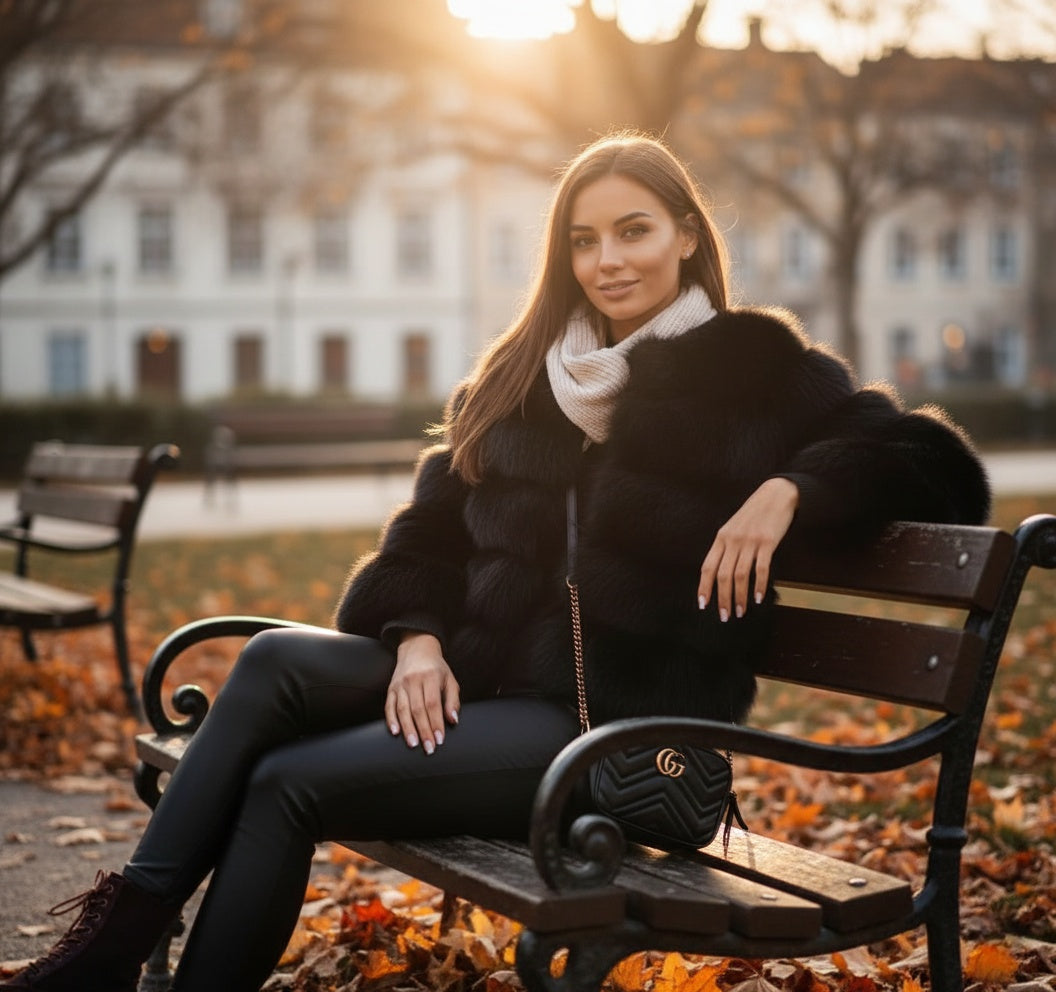 معطف لورين من الفرو الصناعي