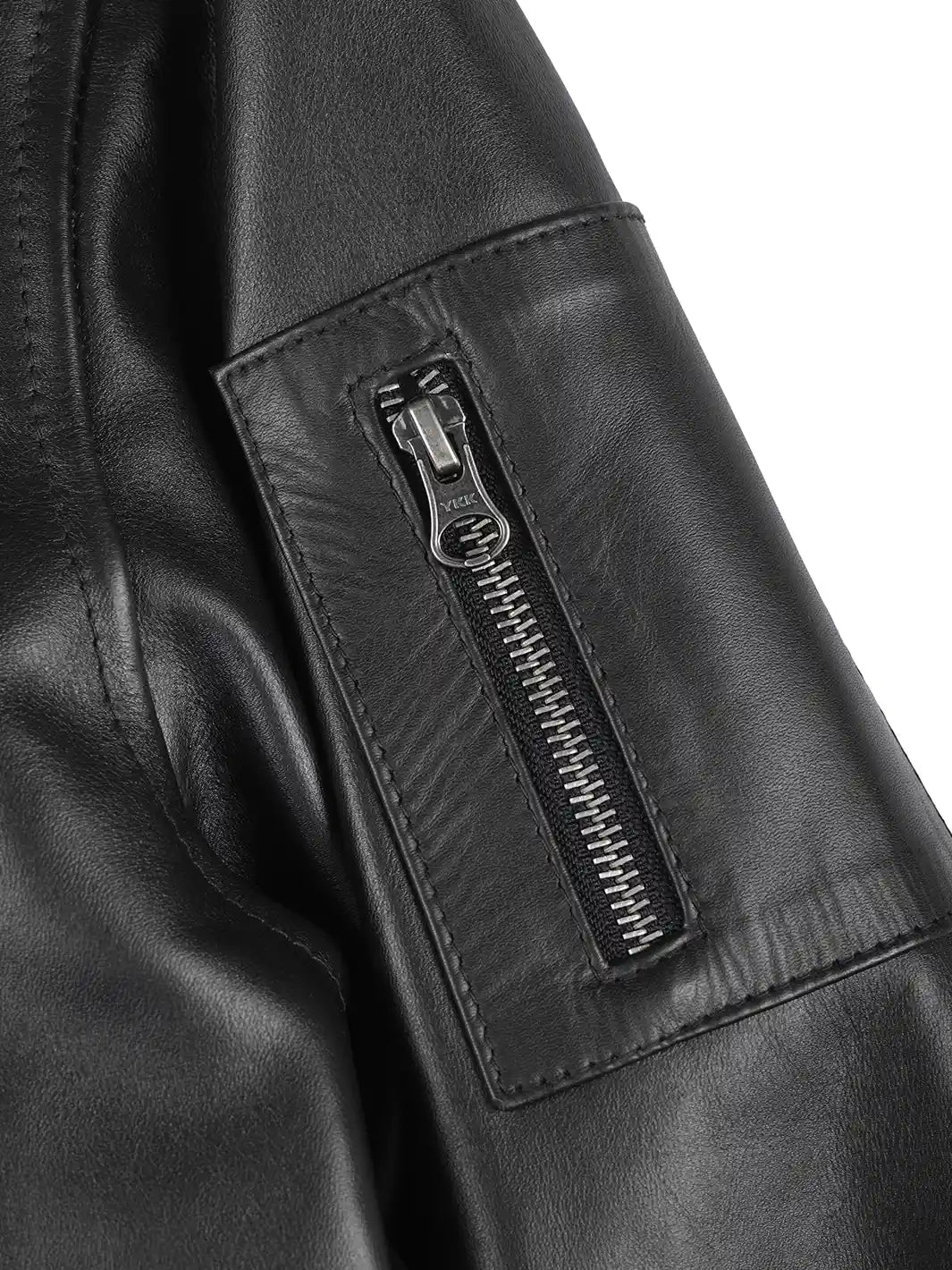 ليئور® | جاكيت بومبر جلد حقيقي للرجال باللون الأسود