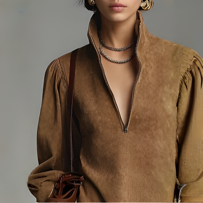 جيسيلا® | فستان ميني من جلد الغزال