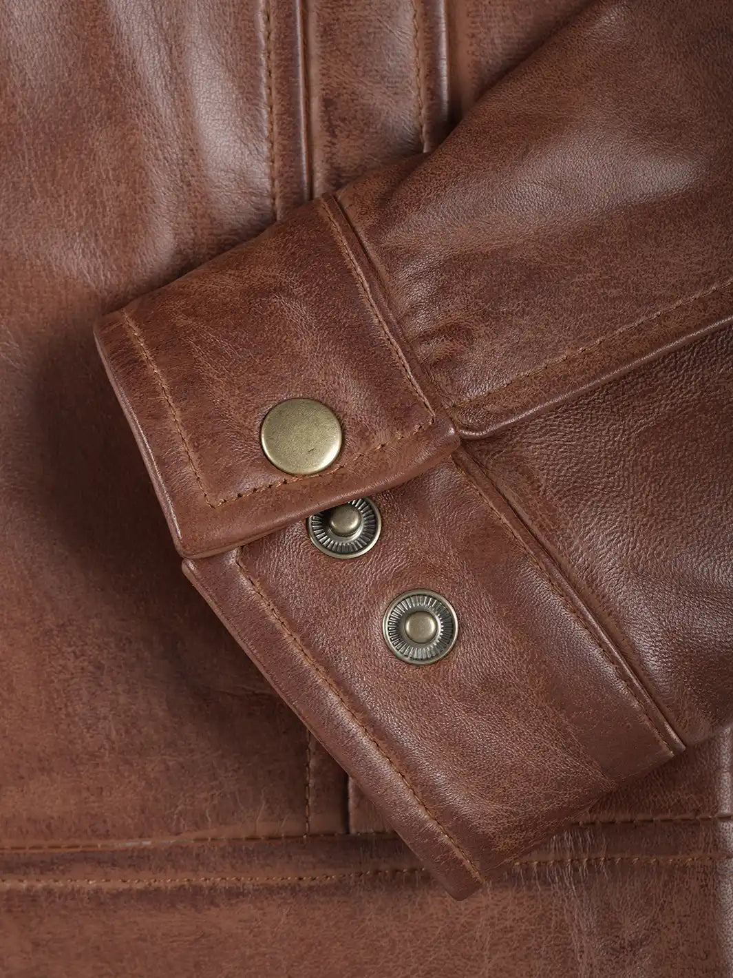 نيلو® | جاكيت هارينجتون جلد بني للرجال من ريفز