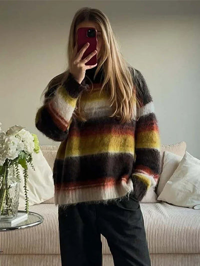 أريانا® | سترة كبيرة الحجم بخطوط ملونة