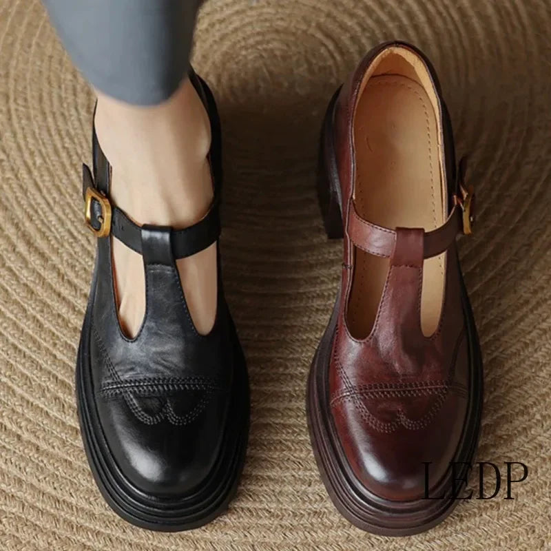 غريتا® | أحذية ماري جين جلدية نباتية طبية