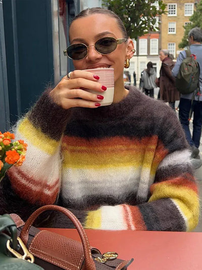 أريانا® | سترة كبيرة الحجم بخطوط ملونة