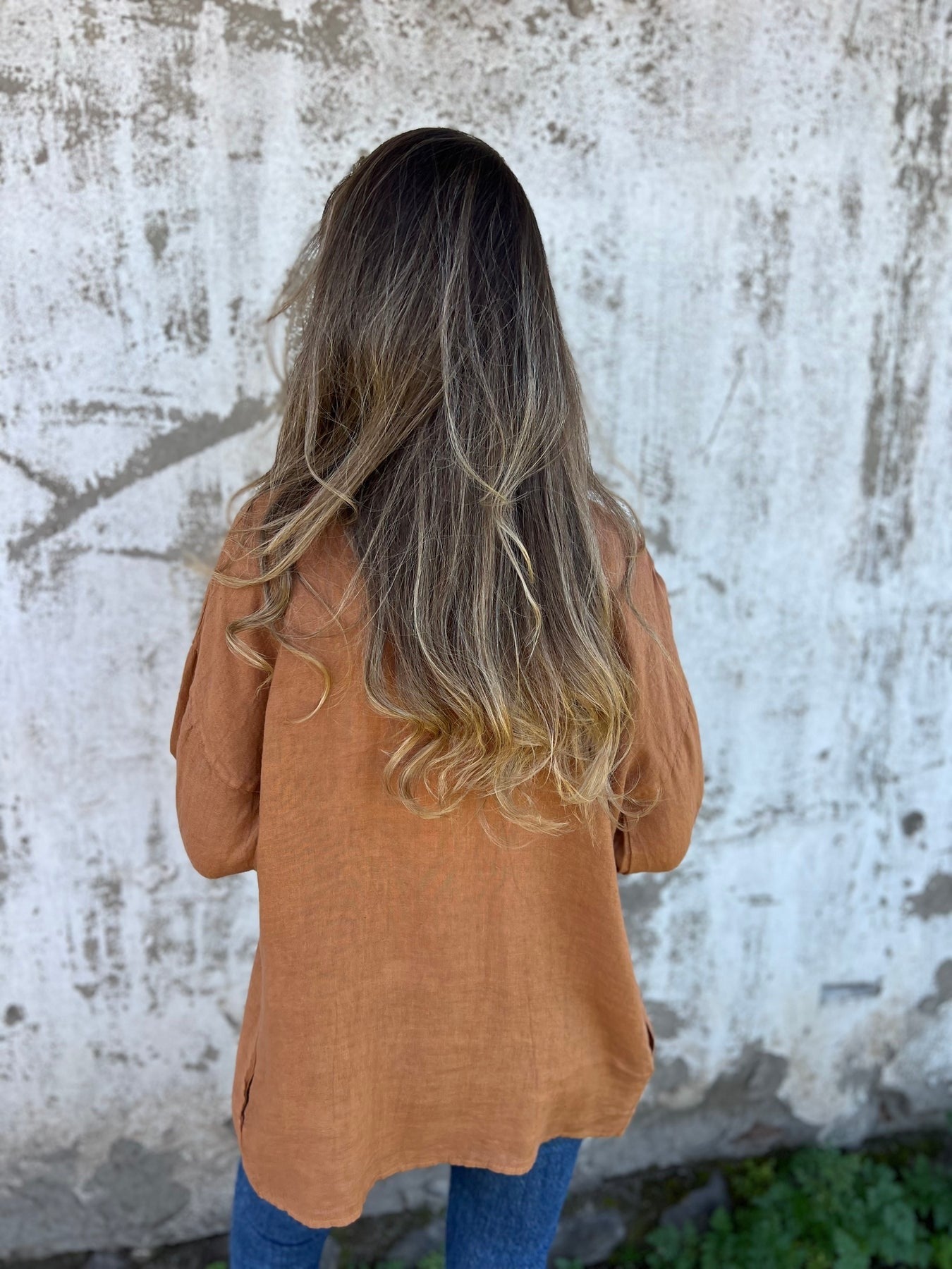 كارديجان من الكتان مع كشكش