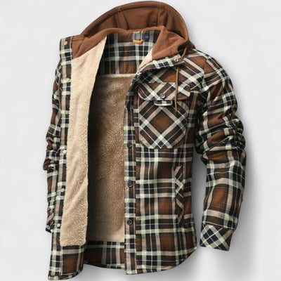 جاكيت فلانيل مع غطاء رأس