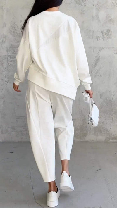 دينا® | مجموعة مريحة من قطعتين مع ياقة دائرية وأكمام طويلة