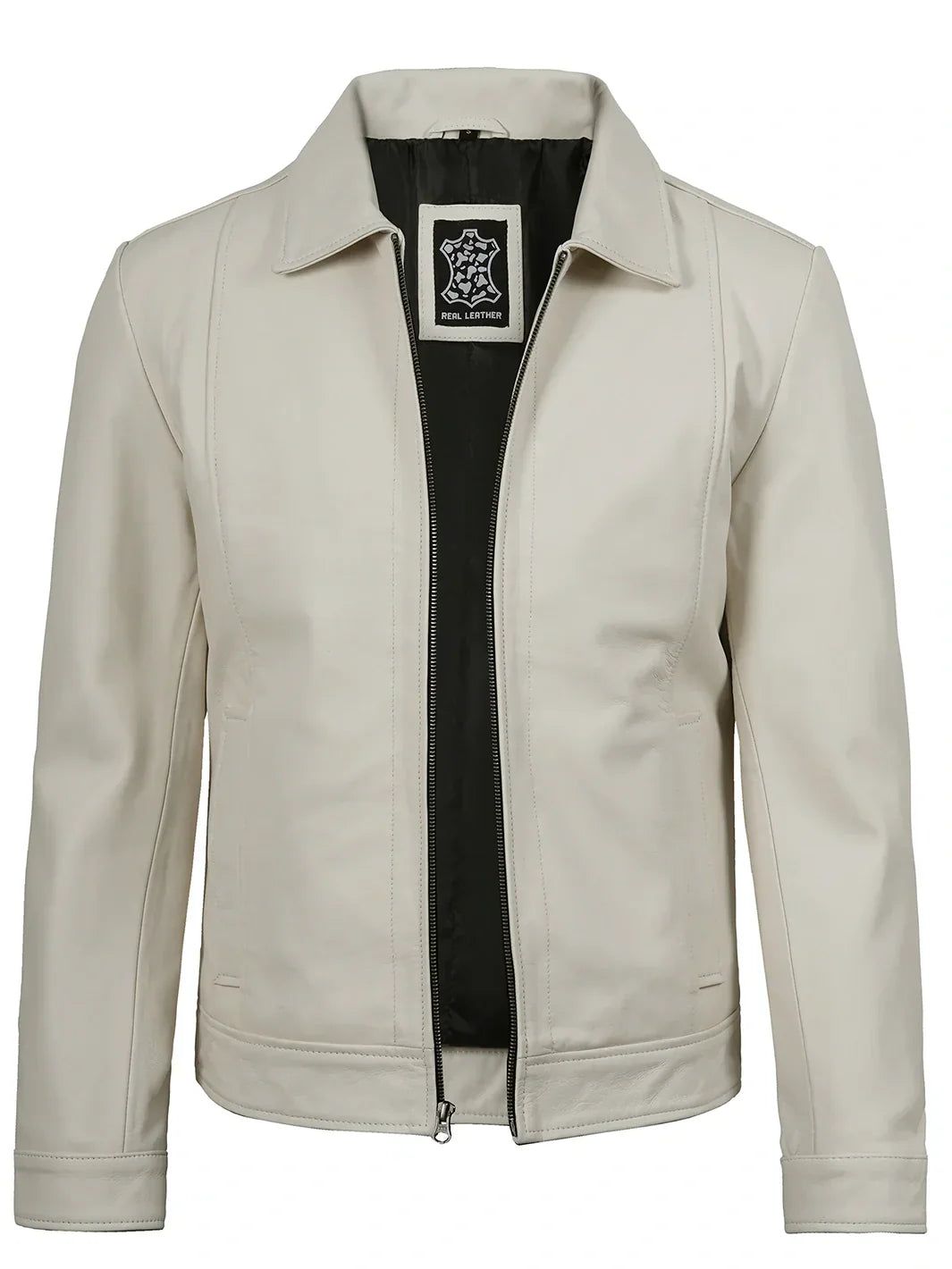 أرين® | سترة هارينجتون جلدية كلاسيكية سوداء للرجال